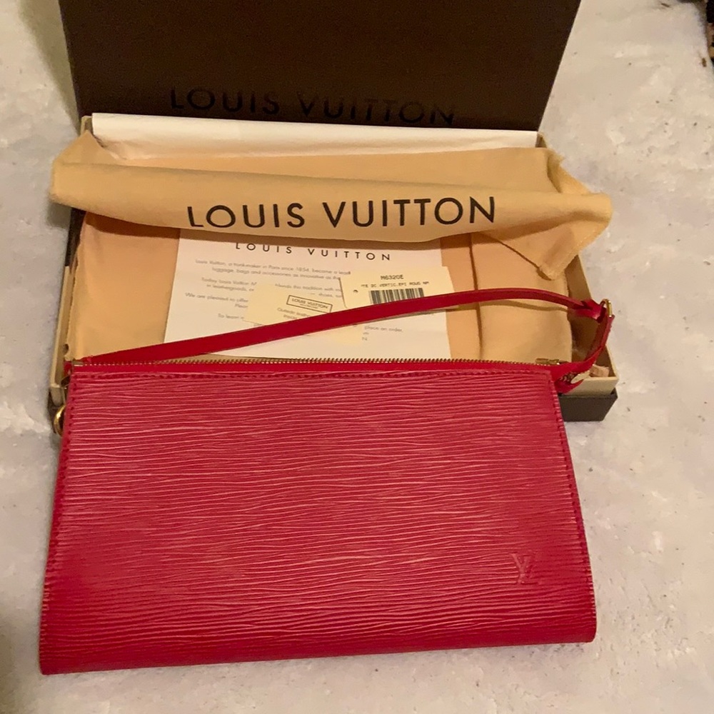 Louis Vuitton Vibrant Red Wristlet Clutch